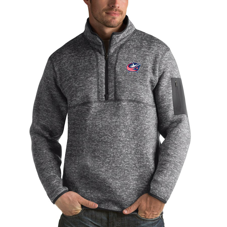 Columbus Blue Jackets Antigua Fortune Quarter-Zip Pullover Jacket Black Columbus Blue Jackets Antigua Fortune Quarter-Zip Pullover Jacket Black