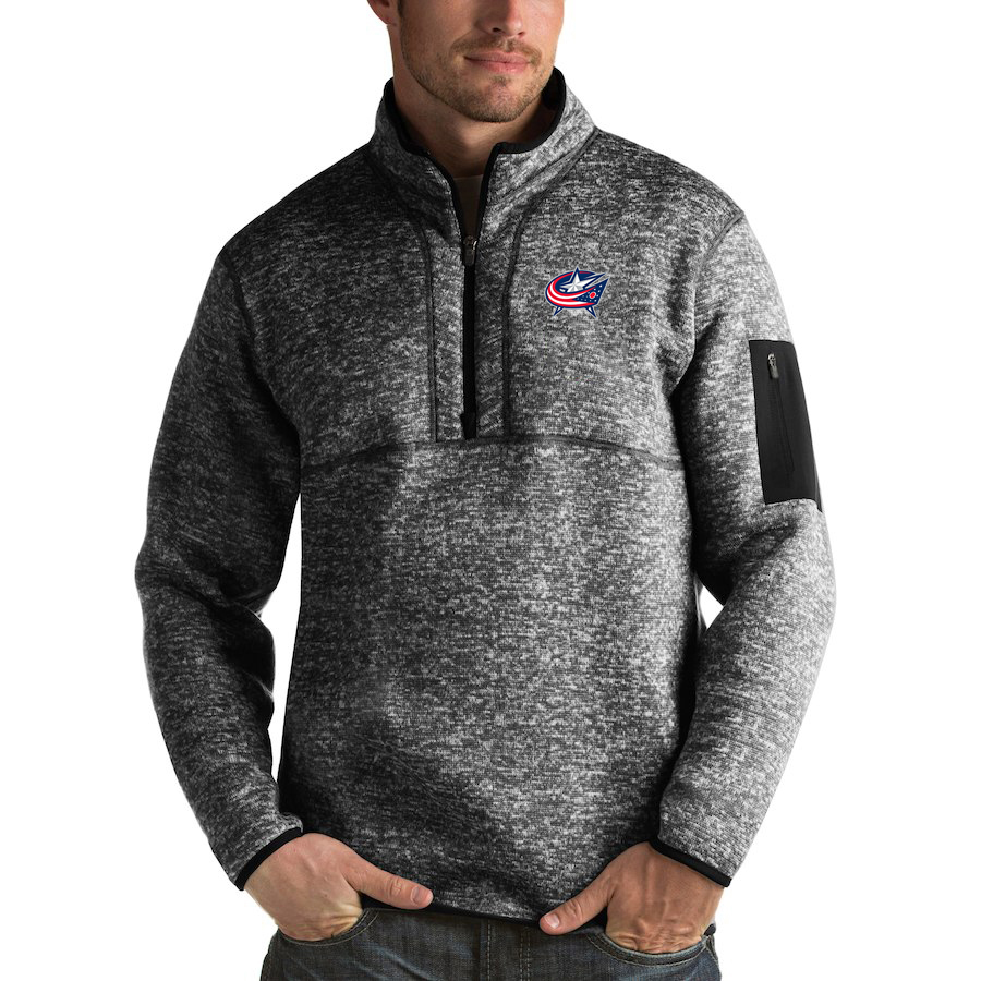 Columbus Blue Jackets Antigua Fortune Quarter-Zip Pullover Jacket Charcoal Columbus Blue Jackets Antigua Fortune Quarter-Zip Pullover Jacket Charcoal