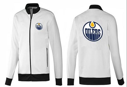 NHL Edmonton Oilers Zip Jackets White-1 NHL Edmonton Oilers Zip Jackets White-1