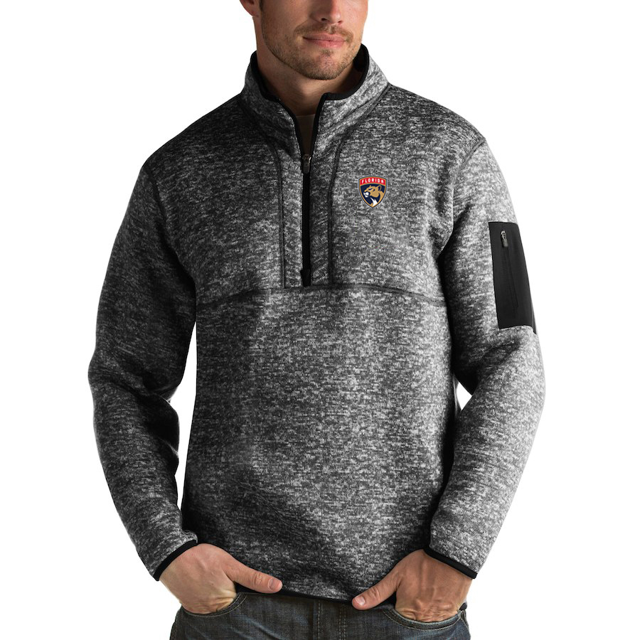 Florida Panthers Antigua Fortune Quarter-Zip Pullover Jacket Charcoal Florida Panthers Antigua Fortune Quarter-Zip Pullover Jacket Charcoal