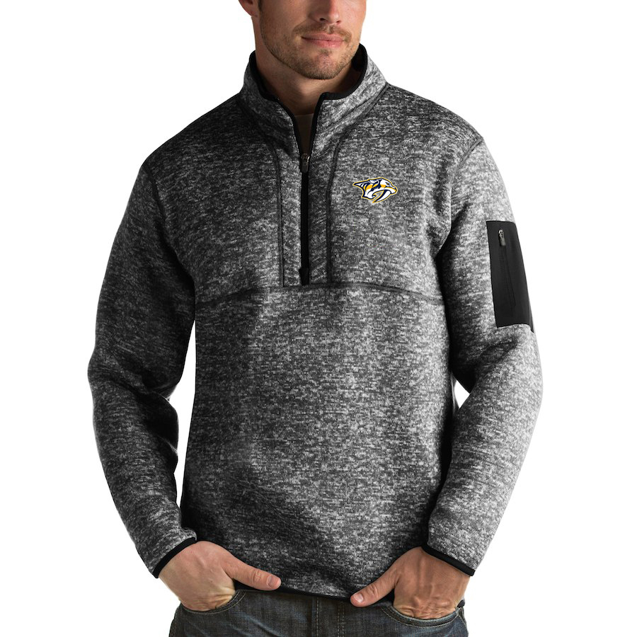 Nashville Predators Antigua Fortune Quarter-Zip Pullover Jacket Charcoal Nashville Predators Antigua Fortune Quarter-Zip Pullover Jacket Charcoal