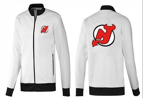 NHL New Jersey Devils Zip Jackets White-1 NHL New Jersey Devils Zip Jackets White-1