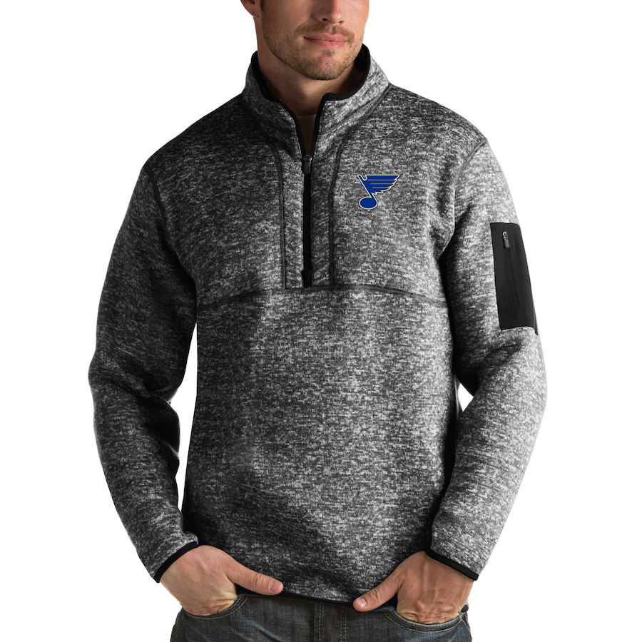 St. Louis Blues Antigua Fortune Quarter-Zip Pullover Jacket Charcoal St. Louis Blues Antigua Fortune Quarter-Zip Pullover Jacket Charcoal