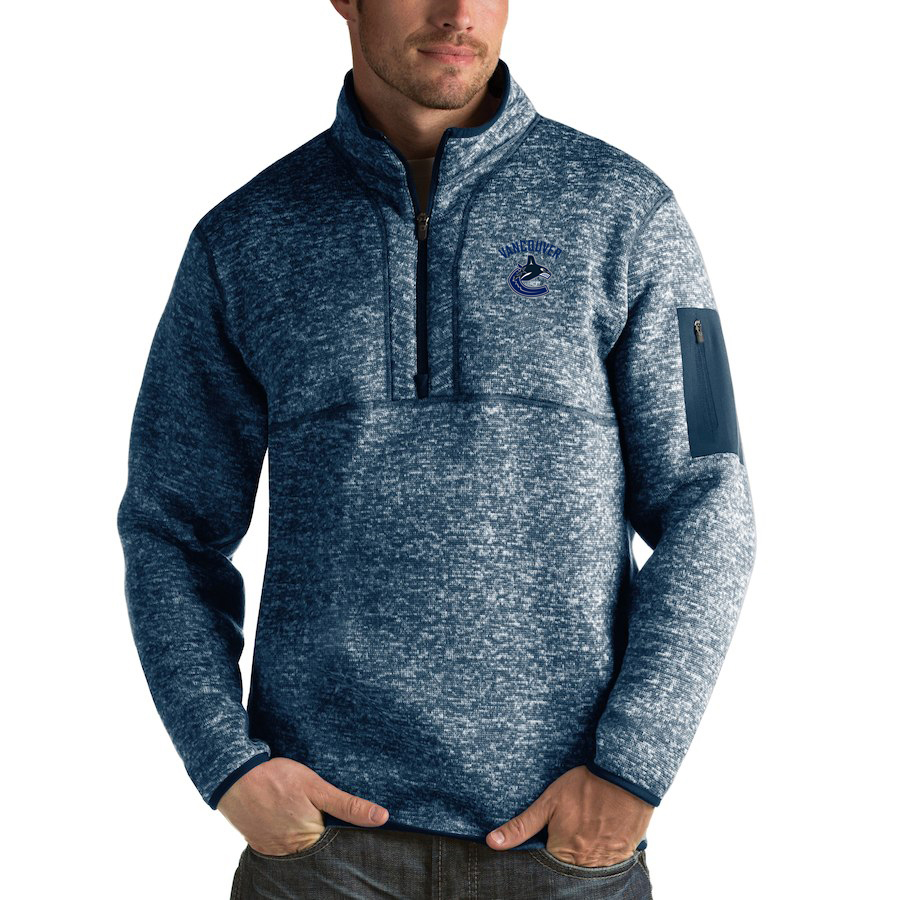 Vancouver Canucks Antigua Fortune Quarter-Zip Pullover Jacket Royal Vancouver Canucks Antigua Fortune Quarter-Zip Pullover Jacket Royal