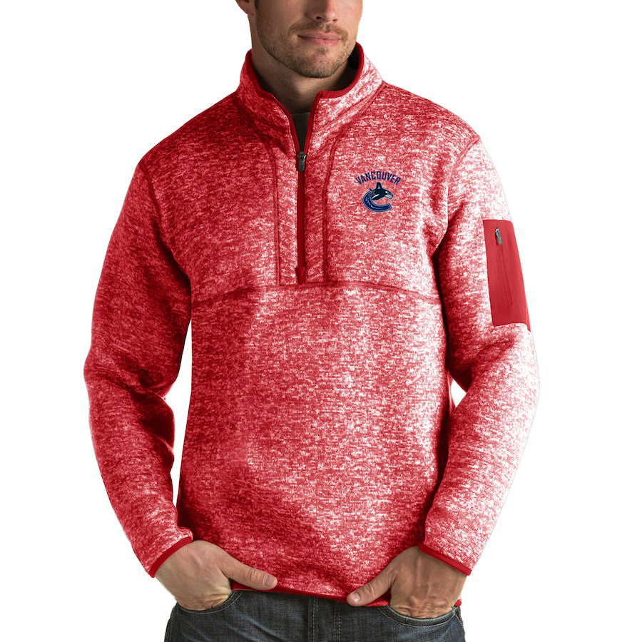 Vancouver Canucks Antigua Fortune Quarter-Zip Pullover Jacket Red Vancouver Canucks Antigua Fortune Quarter-Zip Pullover Jacket Red