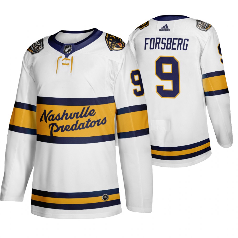 Adidas Predators #9 Filip Forsberg Men's White 2020 Winter Classic Retro Authentic NHL Jersey