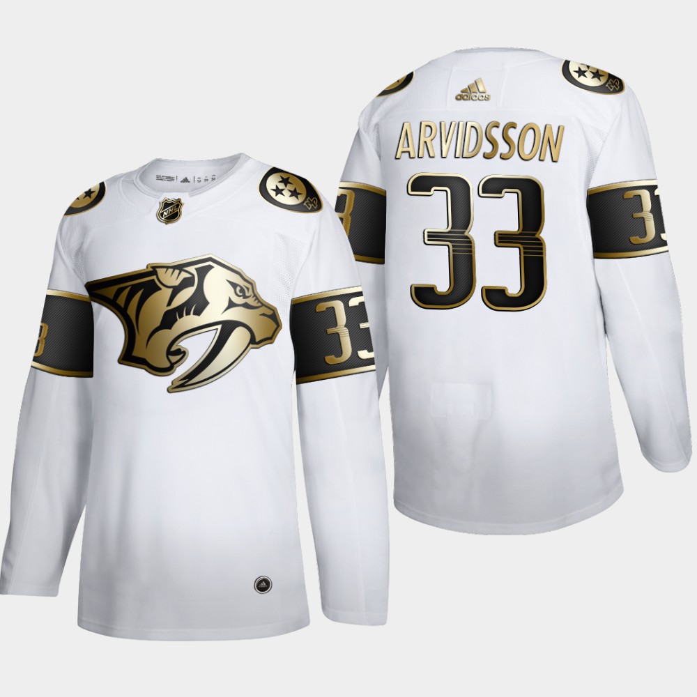 Nashville Predators #33 Viktor Arvidsson Men's Adidas White Golden Edition Limited Stitched NHL Jersey Nashville Predators #33 Viktor Arvidsson Men's Adidas White Golden Edition Limited Stitched NHL Jersey