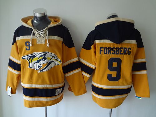 Predators #9 Filip Forsberg Yellow Sawyer Hooded Sweatshirt Stitched NHL Jersey Predators #9 Filip Forsberg Yellow Sawyer Hooded Sweatshirt Stitched NHL Jersey