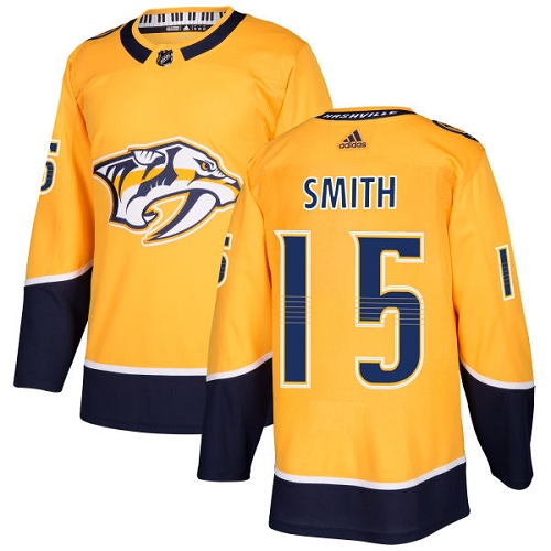 Adidas Predators #15 Craig Smith Yellow Home Authentic Stitched NHL Jersey Adidas Predators #15 Craig Smith Yellow Home Authentic Stitched NHL Jersey