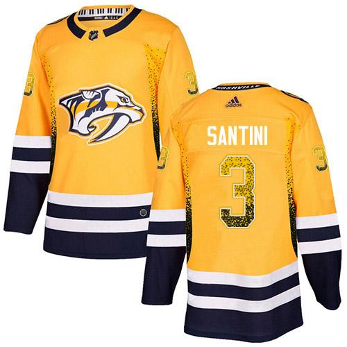 Adidas Predators #3 Steven Santini Yellow Home Authentic Drift Fashion Stitched NHL Jersey Adidas Predators #3 Steven Santini Yellow Home Authentic Drift Fashion Stitched NHL Jersey
