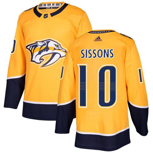 Adidas Predators #10 Colton Sissons Yellow Home Authentic Stitched NHL Jersey Adidas Predators #10 Colton Sissons Yellow Home Authentic Stitched NHL Jersey