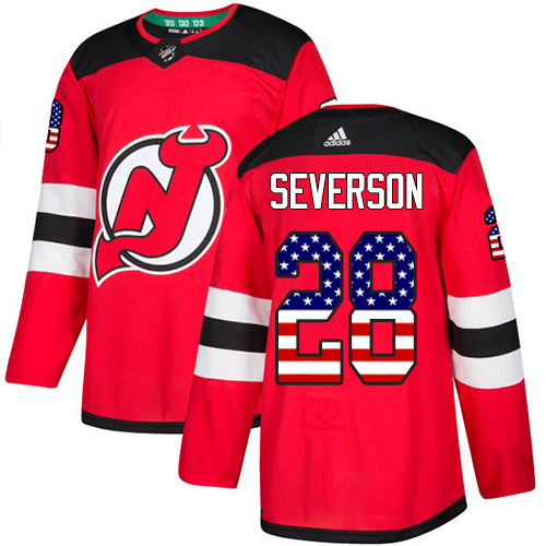 Adidas Devils #28 Damon Severson Red Home Authentic USA Flag Stitched NHL Jersey Adidas Devils #28 Damon Severson Red Home Authentic USA Flag Stitched NHL Jersey