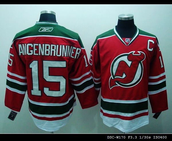 Devils #15 Jamie Langenbrunner Embroidered Red and Green CCM Throwback NHL Jersey Devils #15 Jamie Langenbrunner Embroidered Red and Green CCM Throwback NHL Jersey