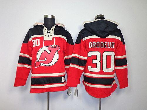 Devils #30 Martin Brodeur Red Sawyer Hooded Sweatshirt Embroidered NHL Jersey Devils #30 Martin Brodeur Red Sawyer Hooded Sweatshirt Embroidered NHL Jersey
