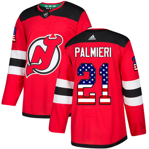 Adidas Devils #21 Kyle Palmieri Red Home Authentic USA Flag Stitched NHL Jersey Adidas Devils #21 Kyle Palmieri Red Home Authentic USA Flag Stitched NHL Jersey