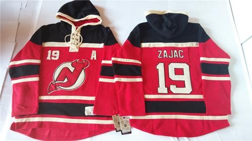Devils #19 Travis Zajac Red Sawyer Hooded Sweatshirt Stitched NHL Jersey Devils #19 Travis Zajac Red Sawyer Hooded Sweatshirt Stitched NHL Jersey