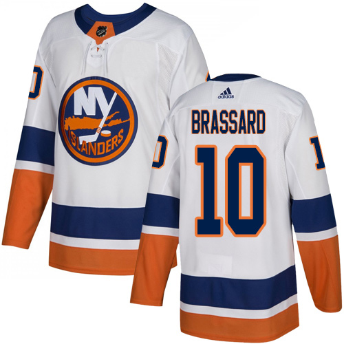 Adidas Islanders #10 Derek Brassard White Road Authentic Stitched NHL Jersey