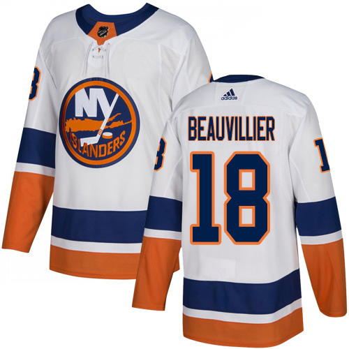 Adidas Islanders #18 Anthony Beauvillier White Road Authentic Stitched NHL Jersey