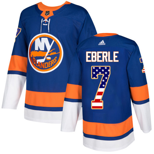 Adidas Islanders #7 Jordan Eberle Royal Blue Home Authentic USA Flag Stitched NHL Jersey Adidas Islanders #7 Jordan Eberle Royal Blue Home Authentic USA Flag Stitched NHL Jersey