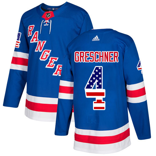 Adidas Rangers #4 Ron Greschner Royal Blue Home Authentic USA Flag Stitched NHL Jersey Adidas Rangers #4 Ron Greschner Royal Blue Home Authentic USA Flag Stitched NHL Jersey