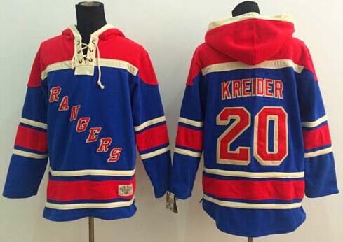Rangers #20 Chris Kreider Blue Sawyer Hooded Sweatshirt Stitched NHL Jersey Rangers #20 Chris Kreider Blue Sawyer Hooded Sweatshirt Stitched NHL Jersey