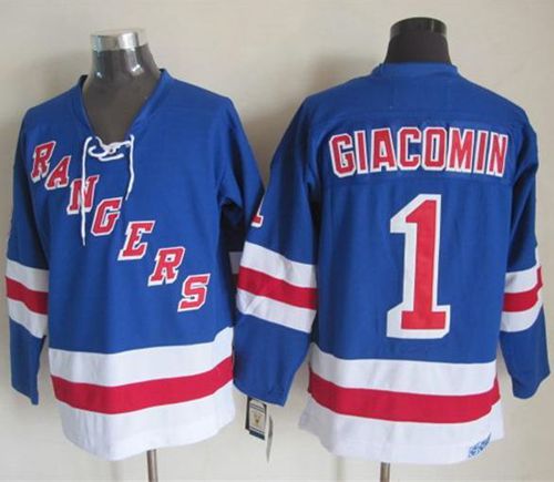Rangers #1 Eddie Giacomin Light Blue CCM Throwback Stitched NHL Jersey Rangers #1 Eddie Giacomin Light Blue CCM Throwback Stitched NHL Jersey