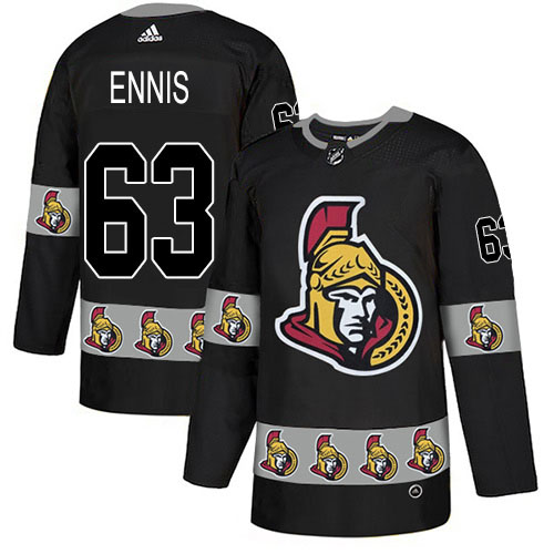 Adidas Senators #63 Tyler Ennis Black Authentic Team Logo Fashion Stitched NHL Jersey