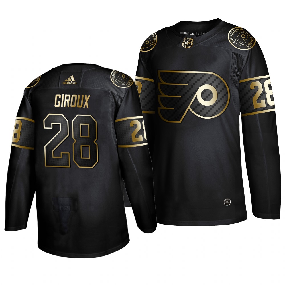 Adidas Flyers #28 Claude Giroux Men's 2019 Black Golden Edition Authentic Stitched NHL Jersey Adidas Flyers #28 Claude Giroux Men's 2019 Black Golden Edition Authentic Stitched NHL Jersey