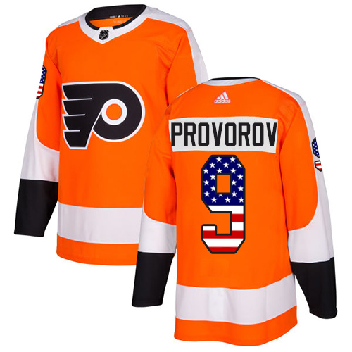 Adidas Flyers #9 Ivan Provorov Orange Home Authentic USA Flag Stitched NHL Jersey Adidas Flyers #9 Ivan Provorov Orange Home Authentic USA Flag Stitched NHL Jersey