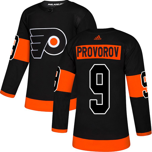 Adidas Flyers #9 Ivan Provorov Black Alternate Authentic Stitched NHL Jersey Adidas Flyers #9 Ivan Provorov Black Alternate Authentic Stitched NHL Jersey