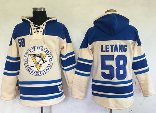 Penguins #58 Kris Letang Cream Sawyer Hooded Sweatshirt Stitched NHL Jersey Penguins #58 Kris Letang Cream Sawyer Hooded Sweatshirt Stitched NHL Jersey