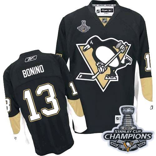 Penguins #13 Nick Bonino Black Home 2017 Stanley Cup Finals Champions Stitched NHL Jersey Penguins #13 Nick Bonino Black Home 2017 Stanley Cup Finals Champions Stitched NHL Jersey