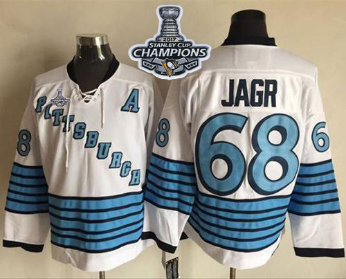 Penguins #68 Jaromir Jagr White/Light Blue CCM Throwback 2017 Stanley Cup Finals Champions Stitched NHL Jersey Penguins #68 Jaromir Jagr White/Light Blue CCM Throwback 2017 Stanley Cup Finals Champions Stitched NHL Jersey