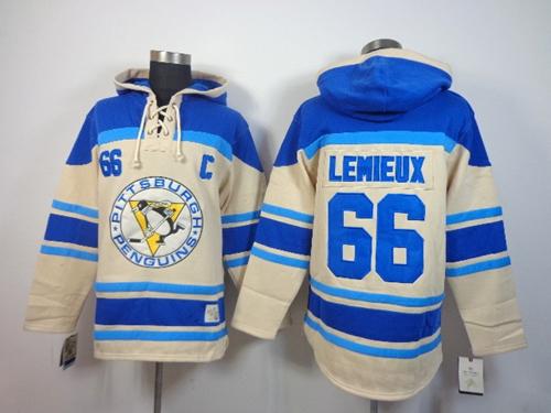 Penguins #66 Mario Lemieux Cream Sawyer Hooded Sweatshirt Stitched NHL Jersey Penguins #66 Mario Lemieux Cream Sawyer Hooded Sweatshirt Stitched NHL Jersey