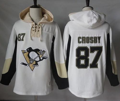 Penguins #87 Sidney Crosby White Pullover Hoodie Stitched NHL Jersey Penguins #87 Sidney Crosby White Pullover Hoodie Stitched NHL Jersey