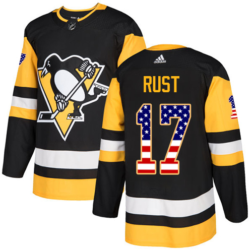 Adidas Penguins #17 Bryan Rust Black Home Authentic USA Flag Stitched NHL Jersey Adidas Penguins #17 Bryan Rust Black Home Authentic USA Flag Stitched NHL Jersey