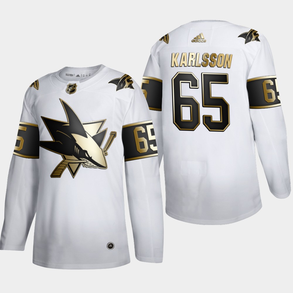 San Jose Sharks #65 Erik Karlsson Men's Adidas White Golden Edition Limited Stitched NHL Jersey San Jose Sharks #65 Erik Karlsson Men's Adidas White Golden Edition Limited Stitched NHL Jersey