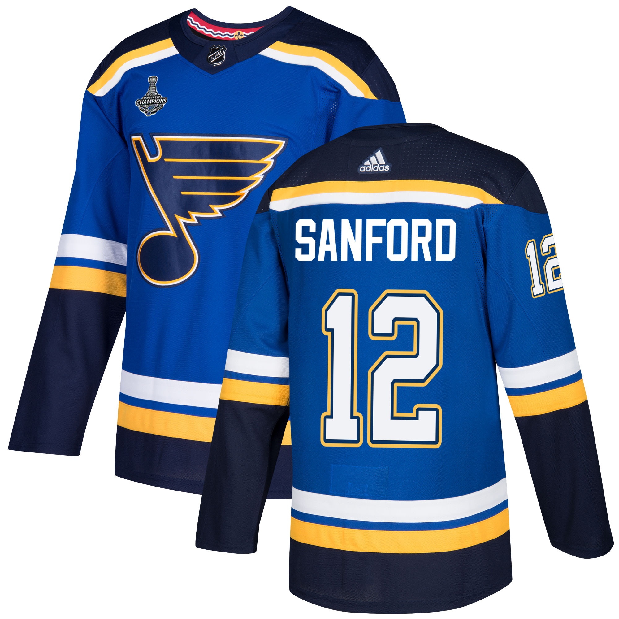 Adidas Blues #12 Zach Sanford Blue Home Authentic 2019 Stanley Cup Champions Stitched NHL Jersey Adidas Blues #12 Zach Sanford Blue Home Authentic 2019 Stanley Cup Champions Stitched NHL Jersey
