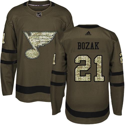 Adidas Blues #21 Tyler Bozak Green Salute to Service Stitched NHL Jersey Adidas Blues #21 Tyler Bozak Green Salute to Service Stitched NHL Jersey
