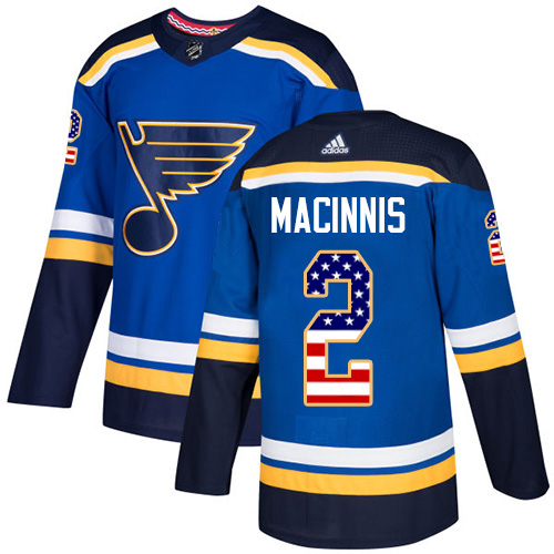 Adidas Blues #2 Al MacInnis Blue Home Authentic USA Flag Stitched NHL Jersey Adidas Blues #2 Al MacInnis Blue Home Authentic USA Flag Stitched NHL Jersey
