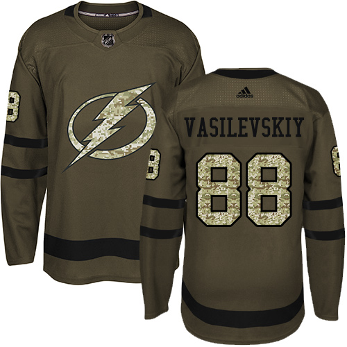 Adidas Lightning #88 Andrei Vasilevskiy Green Salute to Service Stitched NHL Jersey Adidas Lightning #88 Andrei Vasilevskiy Green Salute to Service Stitched NHL Jersey