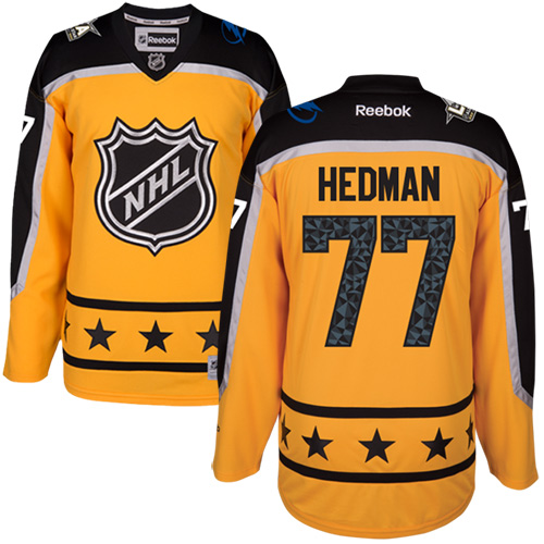 Lightning #77 Victor Hedman Yellow 2017 All-Star Atlantic Division Stitched NHL Jersey Lightning #77 Victor Hedman Yellow 2017 All-Star Atlantic Division Stitched NHL Jersey