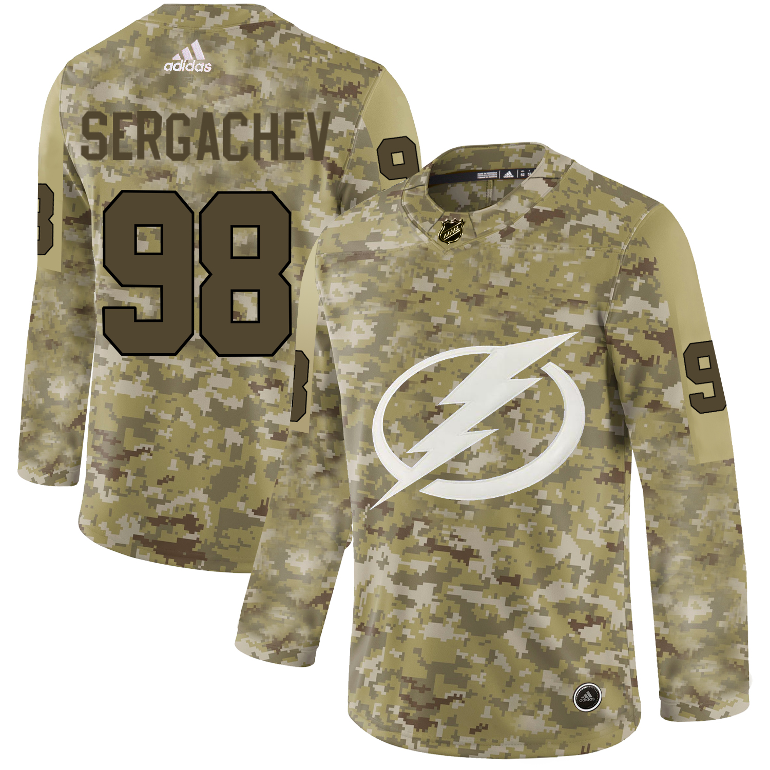 Adidas Lightning #98 Mikhail Sergachev Camo Authentic Stitched NHL Jersey Adidas Lightning #98 Mikhail Sergachev Camo Authentic Stitched NHL Jersey