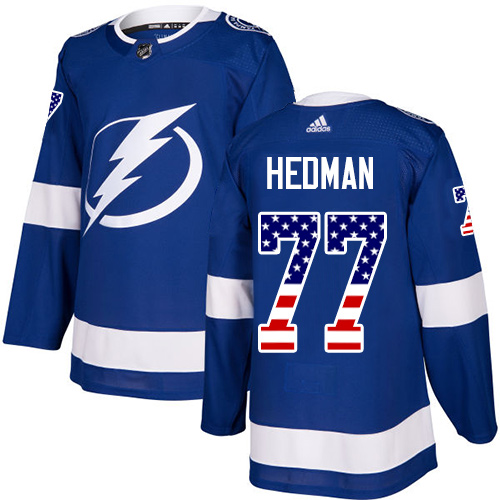 Adidas Lightning #77 Victor Hedman Blue Home Authentic USA Flag Stitched NHL Jersey Adidas Lightning #77 Victor Hedman Blue Home Authentic USA Flag Stitched NHL Jersey