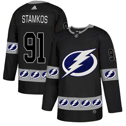 Adidas Lightning #91 Steven Stamkos Black Authentic Team Logo Fashion Stitched NHL Jersey Adidas Lightning #91 Steven Stamkos Black Authentic Team Logo Fashion Stitched NHL Jersey