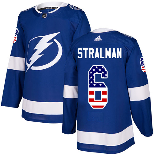 Adidas Lightning #6 Anton Stralman Blue Home Authentic USA Flag Stitched NHL Jersey Adidas Lightning #6 Anton Stralman Blue Home Authentic USA Flag Stitched NHL Jersey