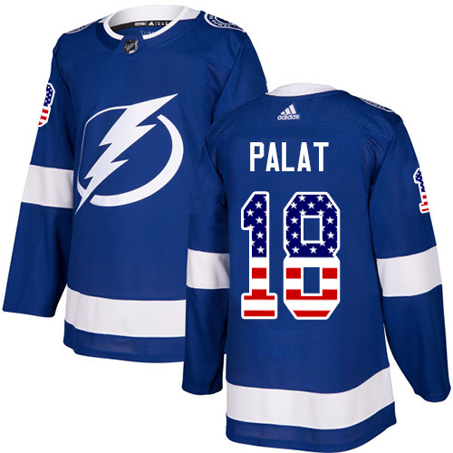 Adidas Lightning #18 Ondrej Palat Blue Home Authentic USA Flag Stitched NHL Jersey Adidas Lightning #18 Ondrej Palat Blue Home Authentic USA Flag Stitched NHL Jersey