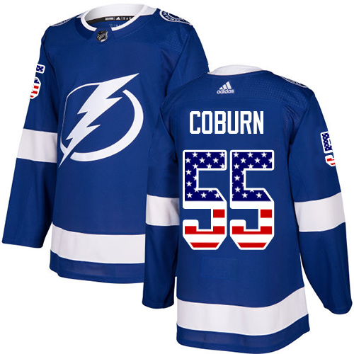 Adidas Lightning #55 Braydon Coburn Blue Home Authentic USA Flag Stitched NHL Jersey Adidas Lightning #55 Braydon Coburn Blue Home Authentic USA Flag Stitched NHL Jersey