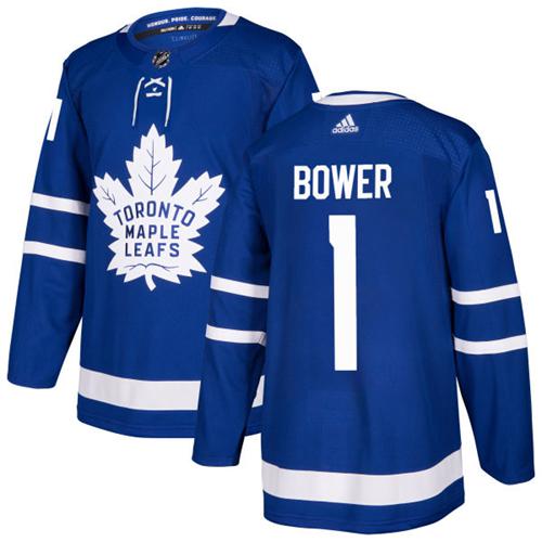 Adidas Maple Leafs #1 Johnny Bower Blue Home Authentic Stitched NHL Jersey Adidas Maple Leafs #1 Johnny Bower Blue Home Authentic Stitched NHL Jersey