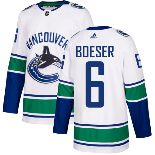 Adidas Canucks #6 Brock Boeser White Road Authentic Stitched NHL Jersey Adidas Canucks #6 Brock Boeser White Road Authentic Stitched NHL Jersey
